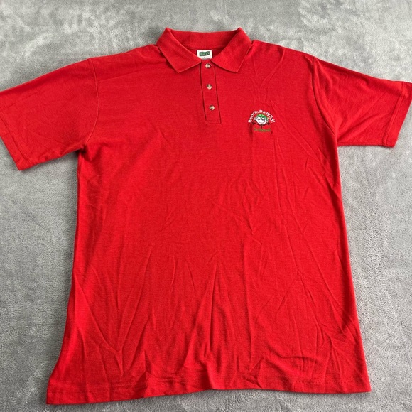 Ireland Born to be Wild orange vintage polo shirt Mens Large embroidered - Picture 3 of 9